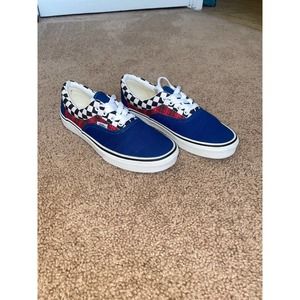 Vans Plaid Checkered Shoe Size 5.5Blue/Red/Black/White Sneakers